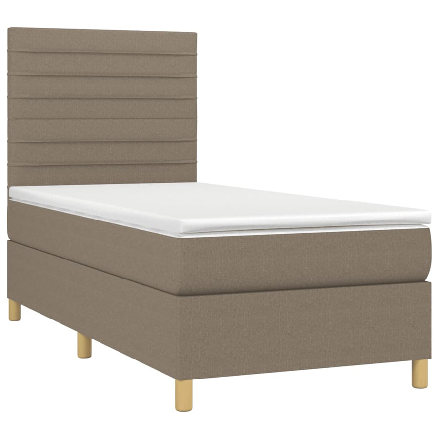Boxspring met matras en LED stof taupe 90x190 cm 90 x 190 cm Taupe
