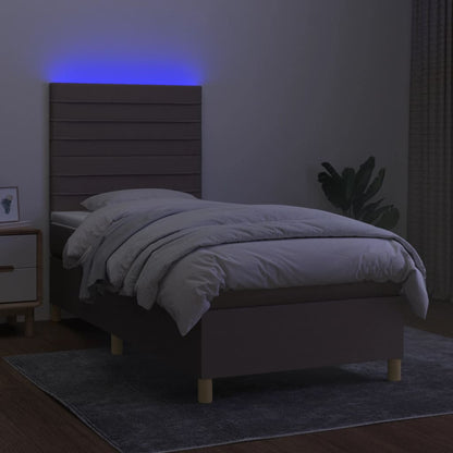 Boxspring met matras en LED stof taupe 90x190 cm 90 x 190 cm Taupe
