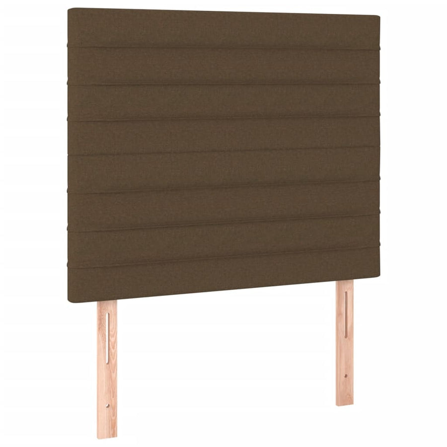 Boxspring met matras en LED stof donkerbruin 100x200 cm 100 x 200 cm Donkerbruin