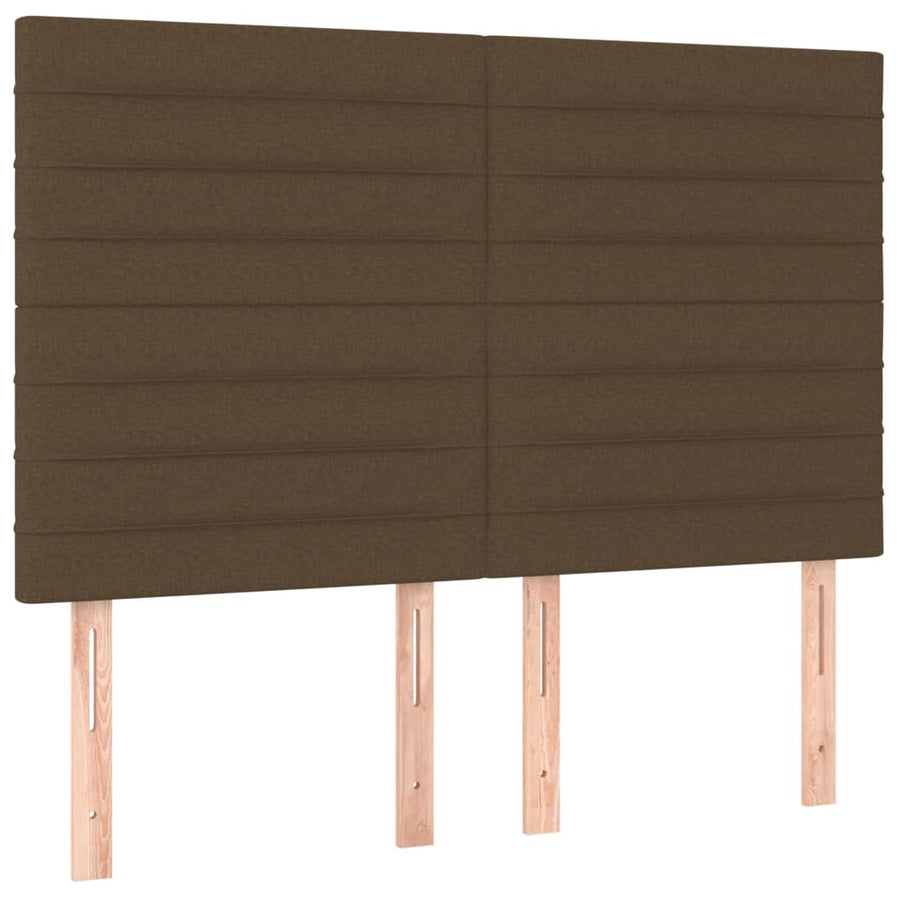 Boxspring met matras en LED stof donkerbruin 140x200 cm 140 x 200 cm Horizontale strepen