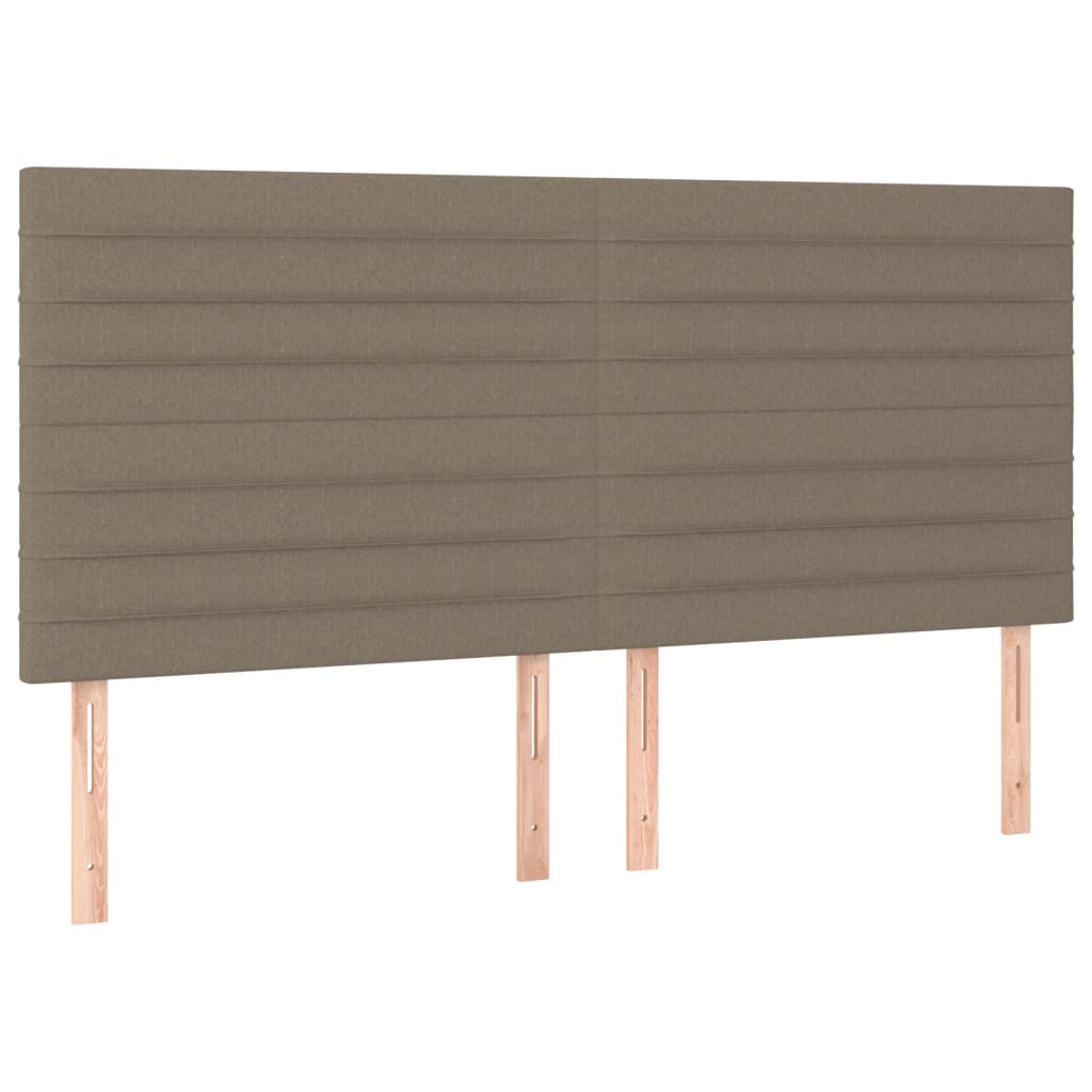 Boxspring Met Matras En Led Stof Taupe 160X200 Cm 160 x 200 cm Horizontale strepen