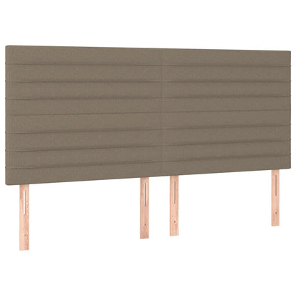 Boxspring Met Matras En Led Stof Taupe 160X200 Cm 160 x 200 cm Horizontale strepen