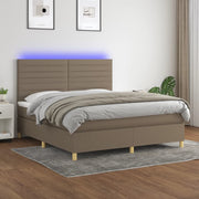 Boxspring met matras 160x200 cm taupe LED
