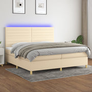 Boxspring met matras led crèmekleurig 200x200 cm