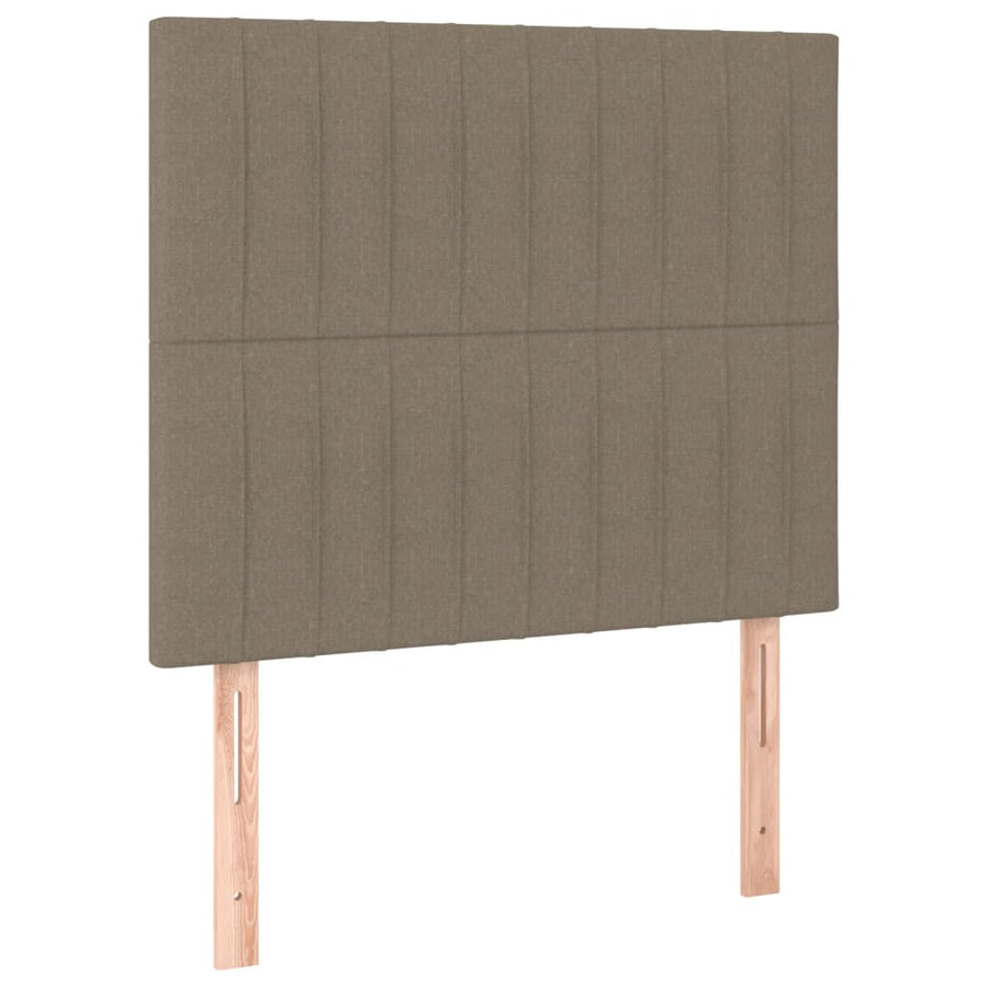Boxspring Met Matras En Led Stof Taupe 80 x 200 cm Verticale strepen