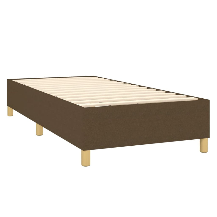 Boxspring Met Matras En Led Stof 80X200 Cm Donkerbruin 90 x 200 cm Verticale strepen