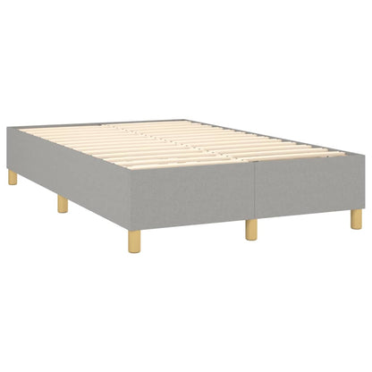 Boxspring Met Matras En Led Stof Lichtgrijs 120 x 200 cm Verticale strepen