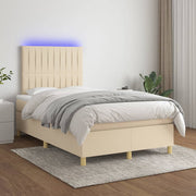 Boxspring met matras en LED 120x200 cm crèmekleurig
