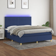 Boxspring met matras en LED 160x200 cm blauw