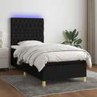 Boxspring Met Matras En Led Stof Zwart 80 x 200 cm Getuft ontwerp