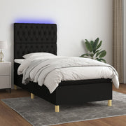 Boxspring met matras en LED 80x200 cm zwart