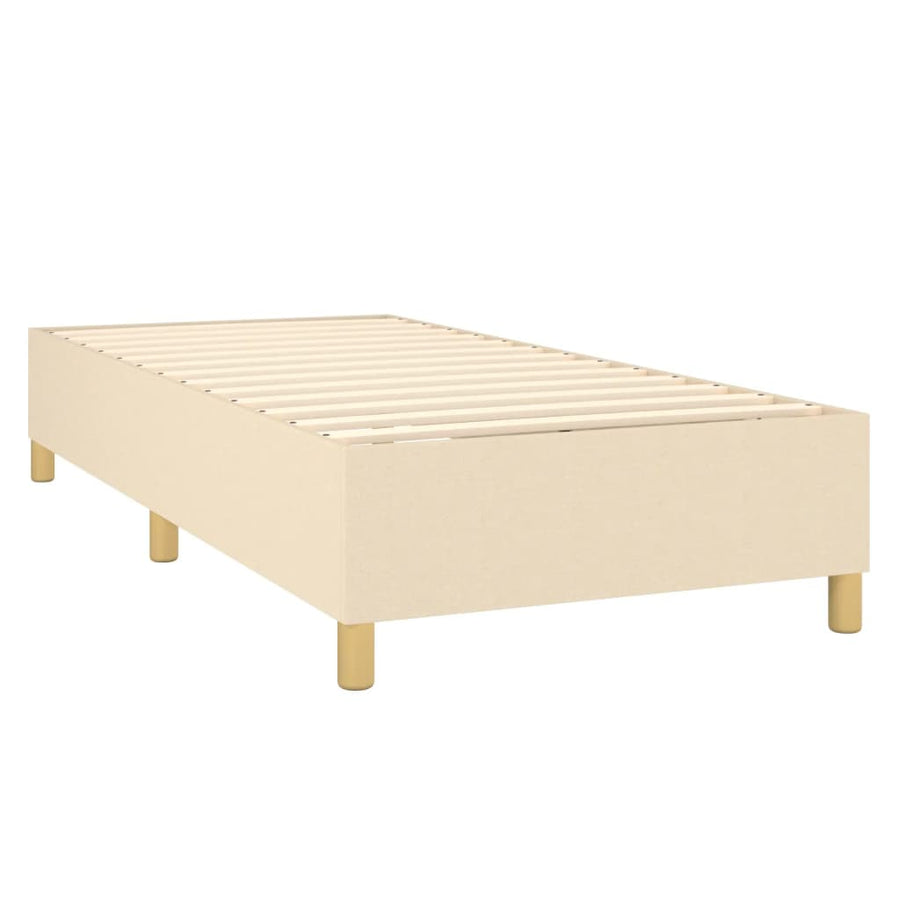 Boxspring Met Matras En Led Stof Kleurig 80X200 Cm Crème 90 x 200 cm Getuft ontwerp
