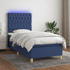 Boxspring Met Matras En Led Stof Blauw 100 x 200 cm Getuft ontwerp