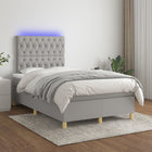 Boxspring Met Matras En Led Stof Lichtgrijs 120 x 200 cm Getuft ontwerp