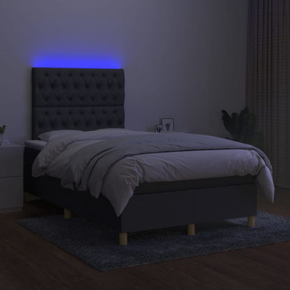 Boxspring Met Matras En Led Stof Donkergrijs 120 x 200 cm Getuft ontwerp