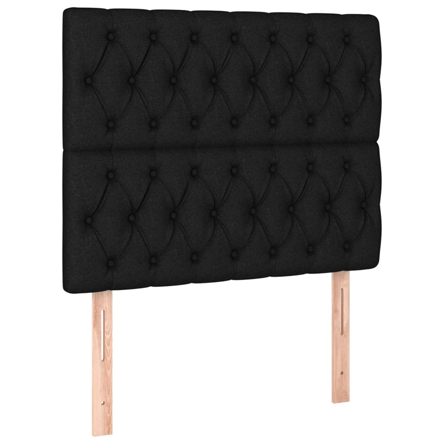 Boxspring Met Matras En Led Stof Zwart 120 x 200 cm Getuft ontwerp
