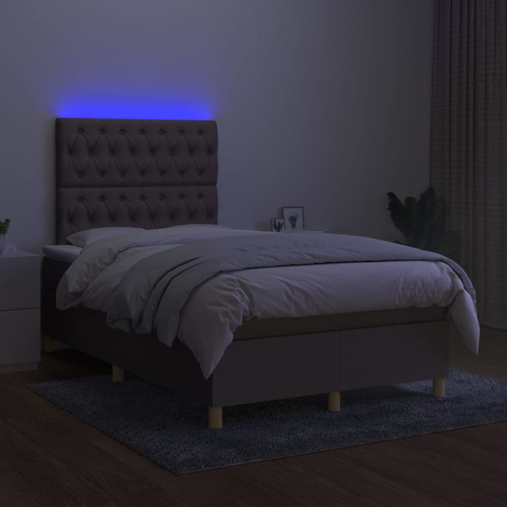 Boxspring Met Matras En Led Stof Taupe 120 x 200 cm Getuft ontwerp