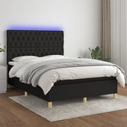 Boxspring met matras en LED 140x190 cm zwart