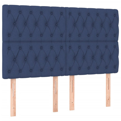 Boxspring Met Matras En Led Stof Blauw 140 x 190 cm Getuft ontwerp