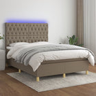 Boxspring Met Matras En Led Stof Taupe 140 x 200 cm Getuft ontwerp