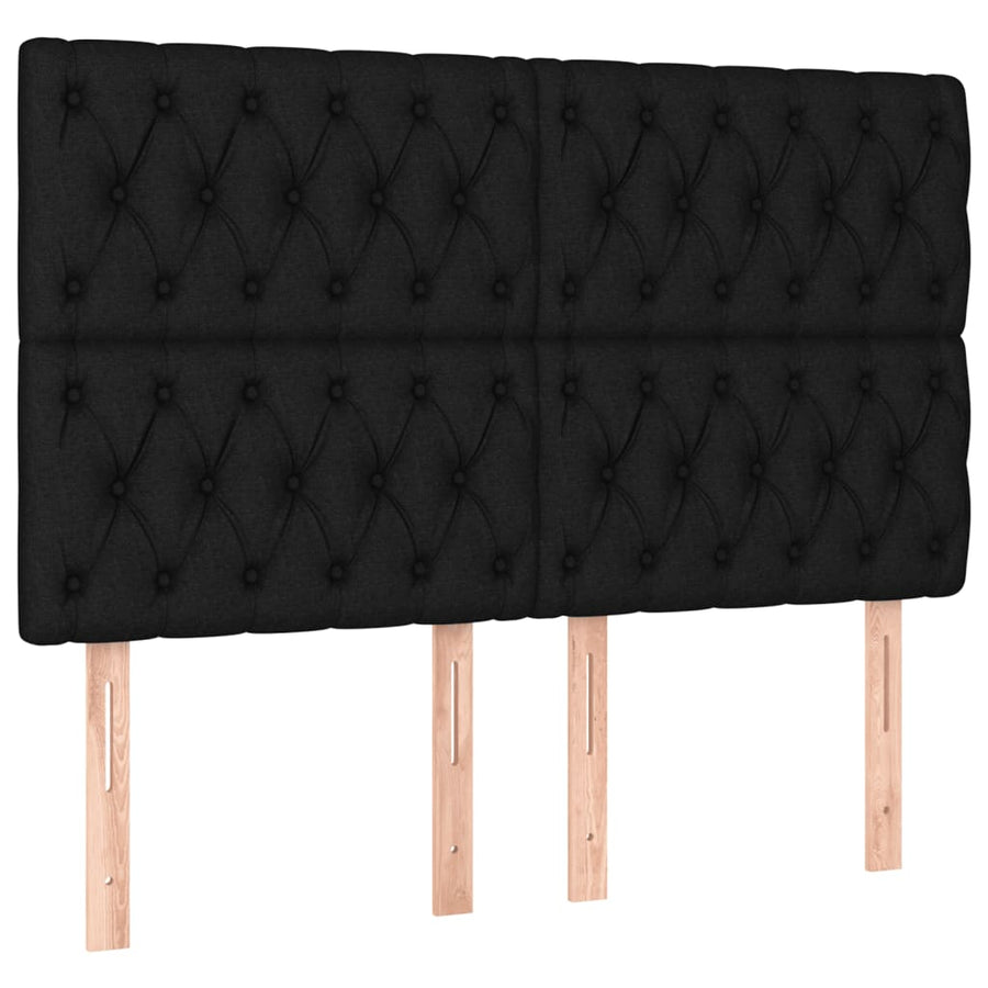 Boxspring Met Matras En Led Stof Zwart 160 x 200 cm Getuft ontwerp
