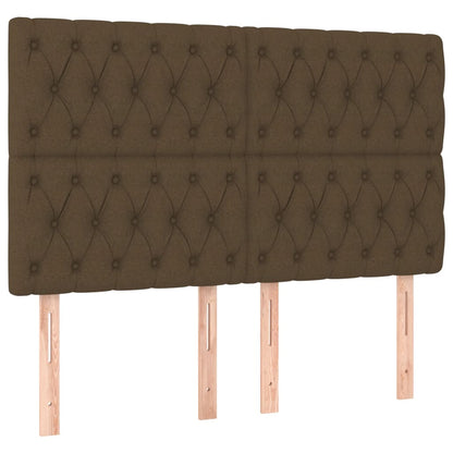 Boxspring Met Matras En Led Stof Donkerbruin 160 x 200 cm Getuft ontwerp