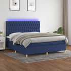 Boxspring Met Matras En Led Stof Blauw 180 x 200 cm Getuft ontwerp