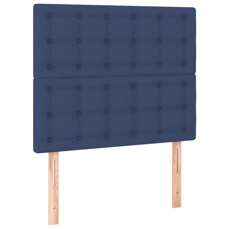 Boxspring met matras en LED stof blauw 80x200 cm