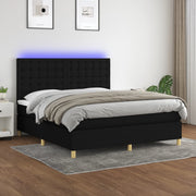 Boxspring 180x200 cm zwart met matras en LED