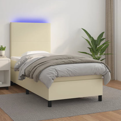 Boxspring Met Matras En Led Kunstleer Kleurig 80 x 200 cm