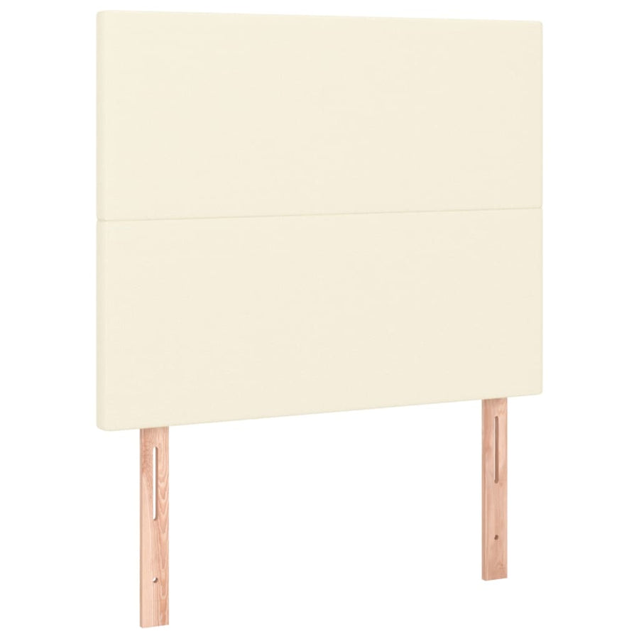 Boxspring Met Matras En Led Kunstleer Crèmekleurig 90X190 Cm 90 x 190 cm