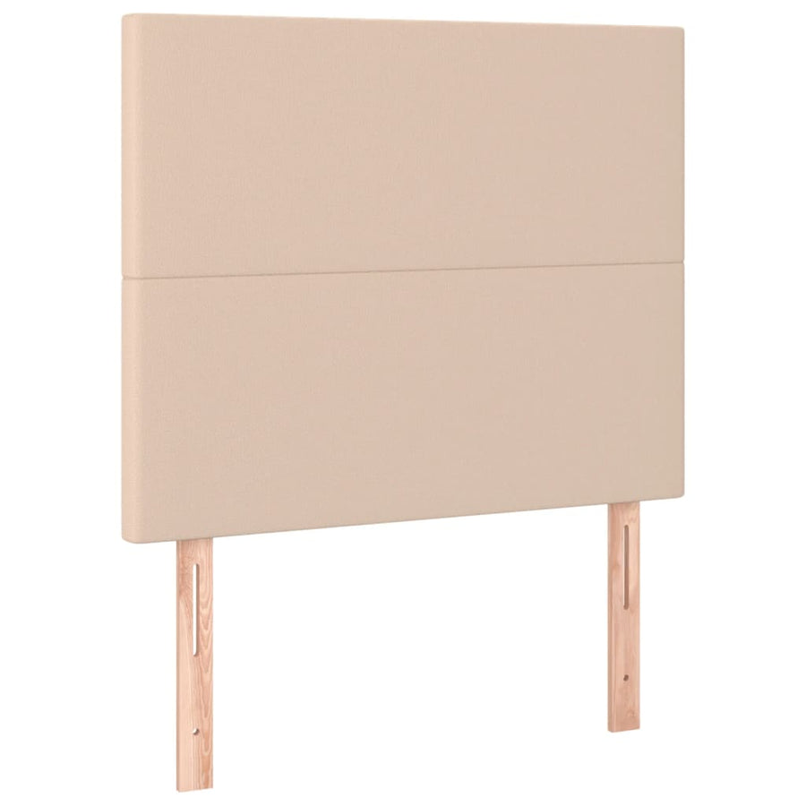 Boxspring Met Matras En Led Kunstleer Cappuccinokleur 90X190 Cm 90 x 190 cm Effen ontwerp