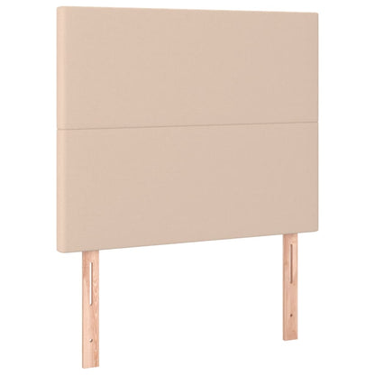 Boxspring Met Matras En Led Kunstleer Cappuccinokleur 90X200 Cm 90 x 200 cm Effen ontwerp