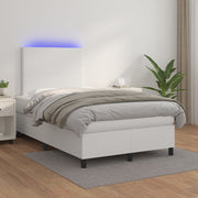Boxspring 120x200 cm wit met matras en LED