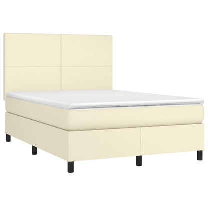 Boxspring Met Matras En Led Kunstleer Kleurig 140 x 200 cm