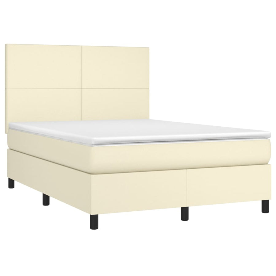 Boxspring Met Matras En Led Kunstleer Kleurig 140 x 200 cm