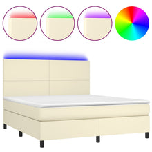 Boxspring Met Matras En Led Kunstleer Kleurig 160 x 200 cm