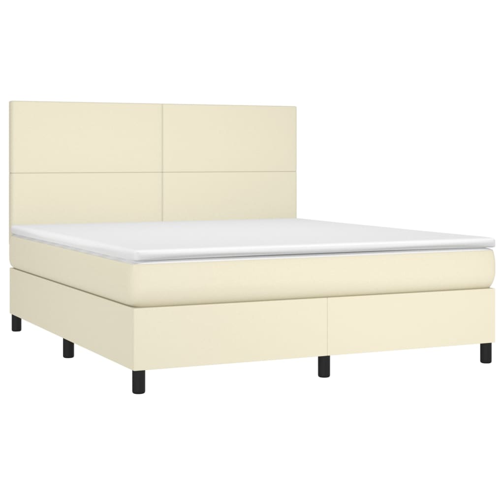 Boxspring Met Matras En Led Kunstleer Kleurig 160 x 200 cm
