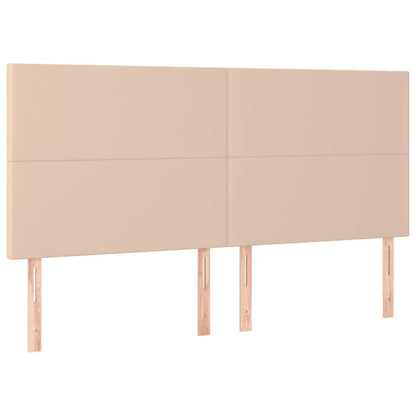 Boxspring met matras en LED kunstleer cappuccinokleur 180x200cm