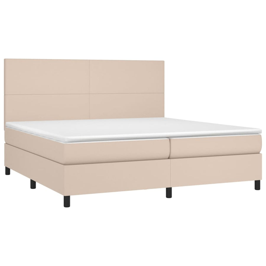 Boxspring Met Matras En Led Kunstleer Kleur 200X200Cm 200 x 200 cm