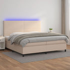Boxspring 200x200 cm met matras en led kunstleer