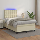 Boxspring met matras 120x200 cm crème kunstleer