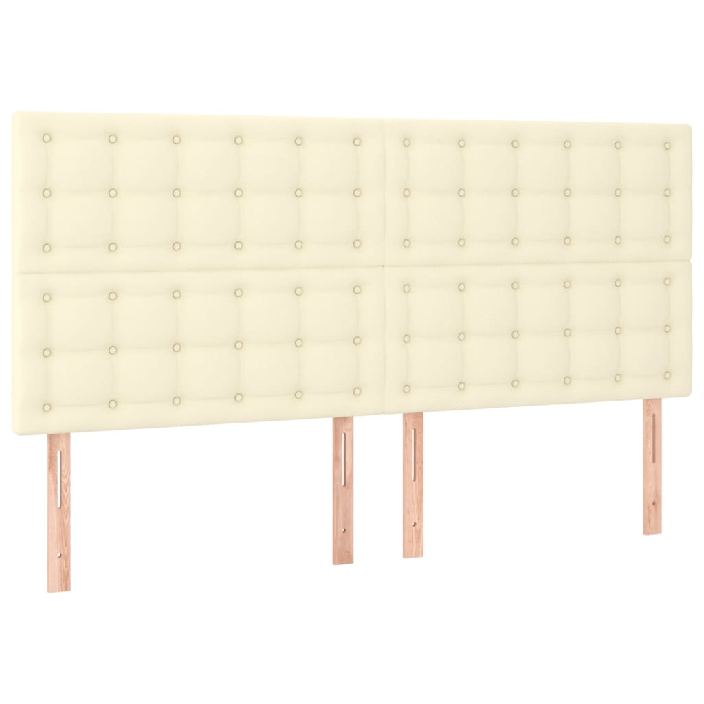 Boxspring met matras en LED kunstleer crèmekleurig 160x200 cm