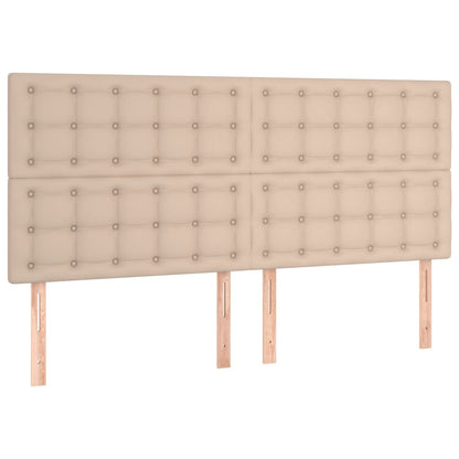 Boxspring met matras en LED kunstleer cappuccinokleur 180x200cm