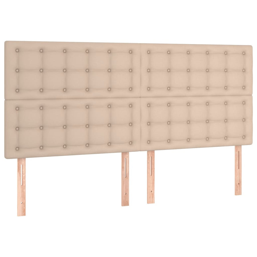 Boxspring met matras en LED kunstleer cappuccinokleur 180x200cm