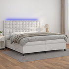Boxspring wit 200x200 cm met matras en LED