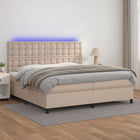 Boxspring met matras en LED 200x200 cm bruin