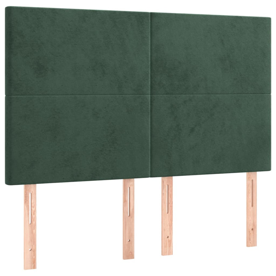 Boxspring met matras en LED fluweel donkergroen 140x200 cm 140 x 200 cm Donkergroen