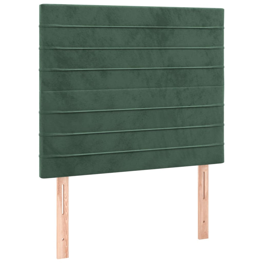 Boxspring met matras en LED fluweel donkergroen 90x190 cm 90 x 190 cm Donkergroen
