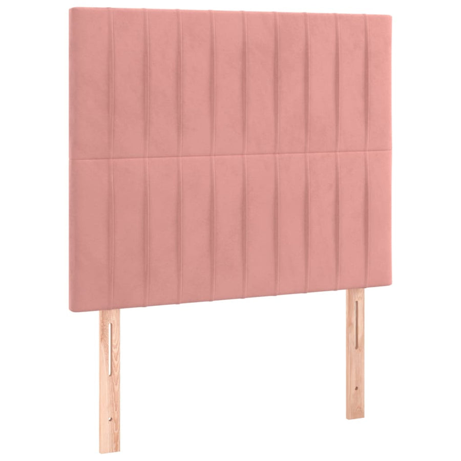 Boxspring met matras en LED fluweel roze 120x200 cm 120 x 200 cm Verticale strepen